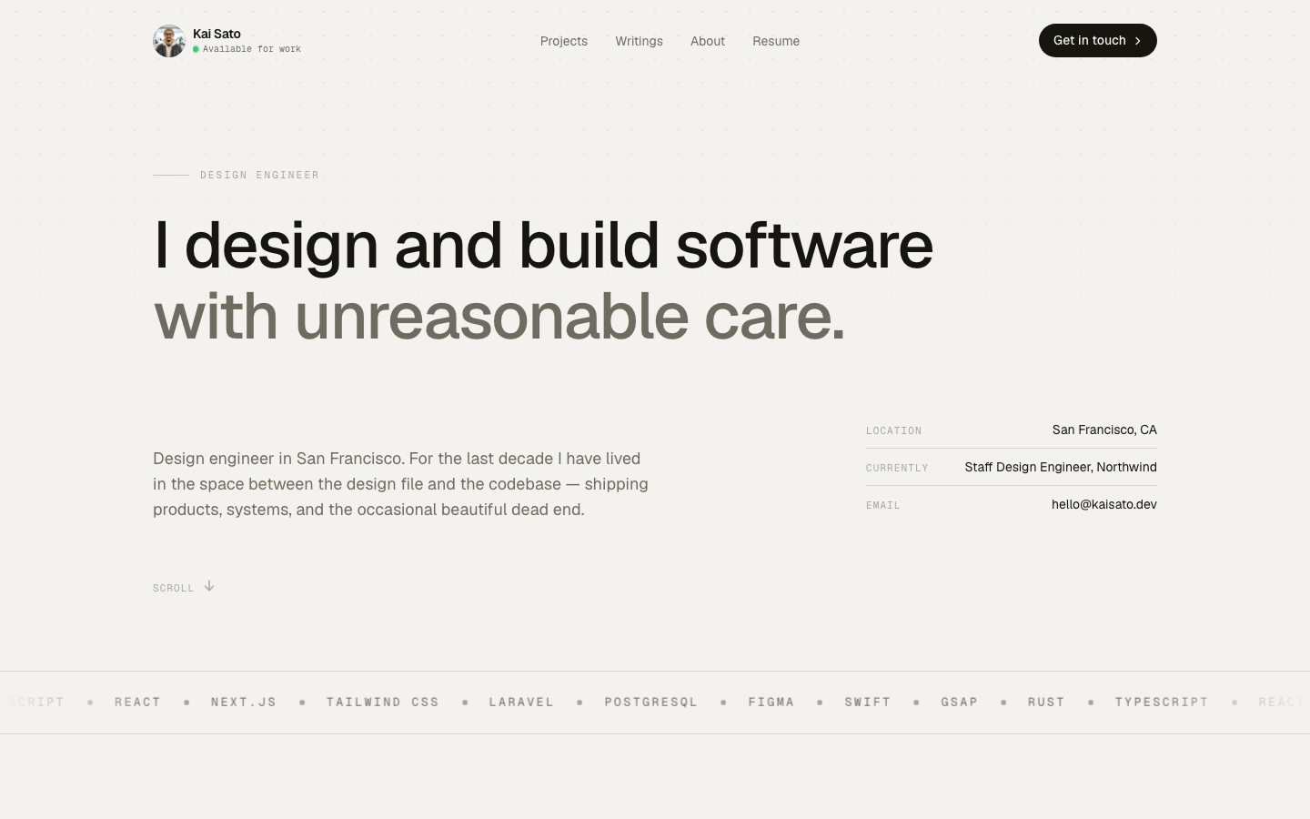 Folio template preview