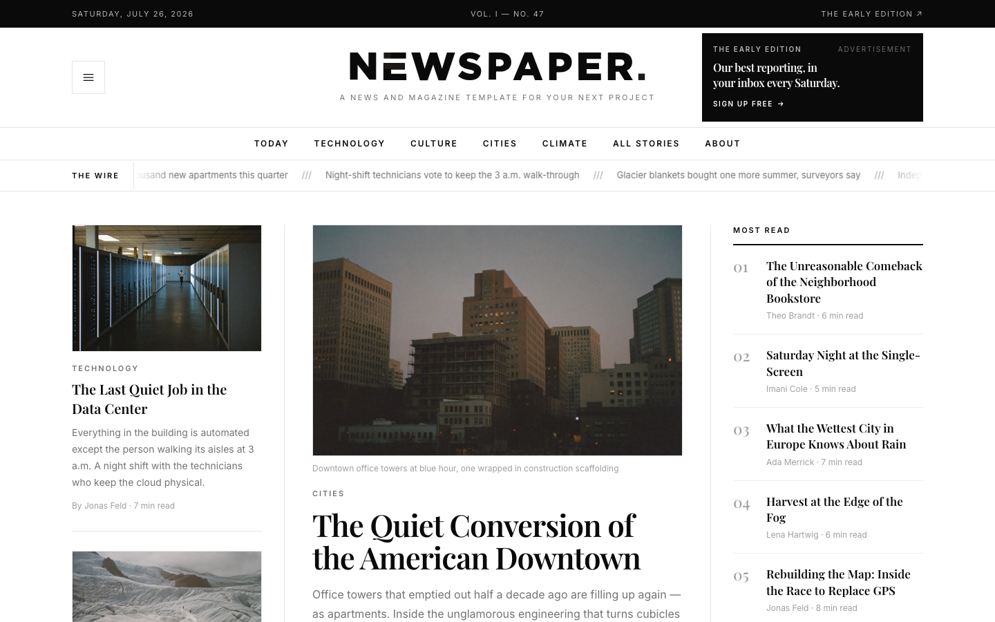 Newspaper template preview