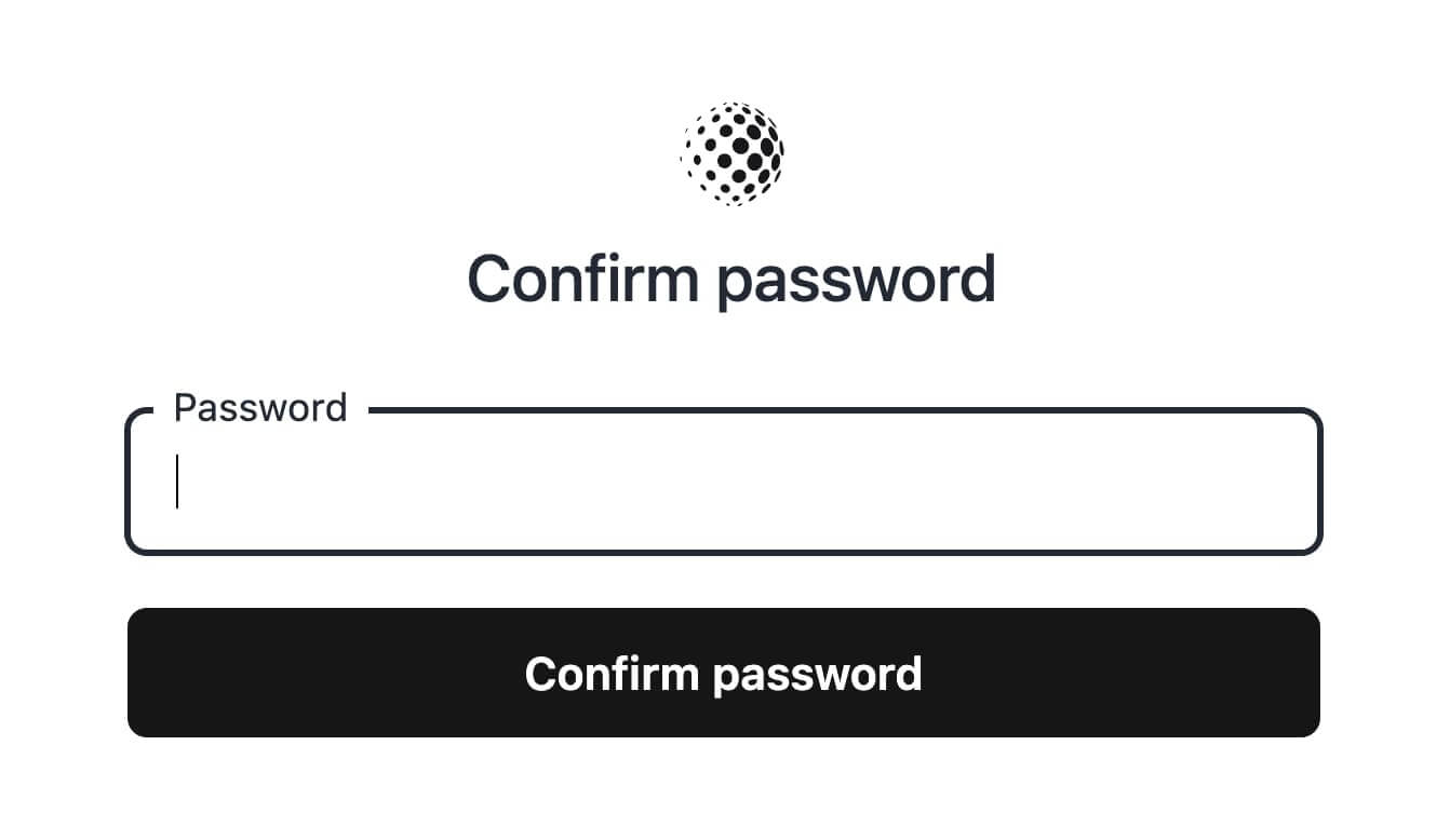 Password Confirmation Page