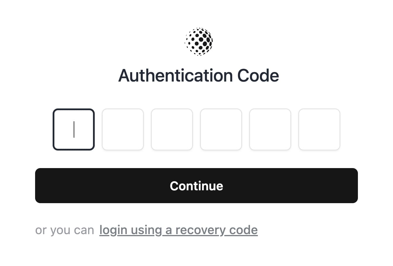Two-Factor Authentication Page