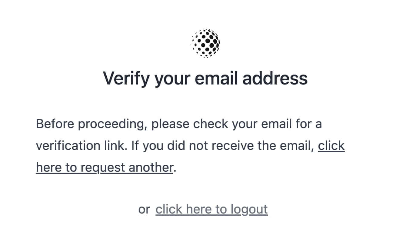 Verify Email Page