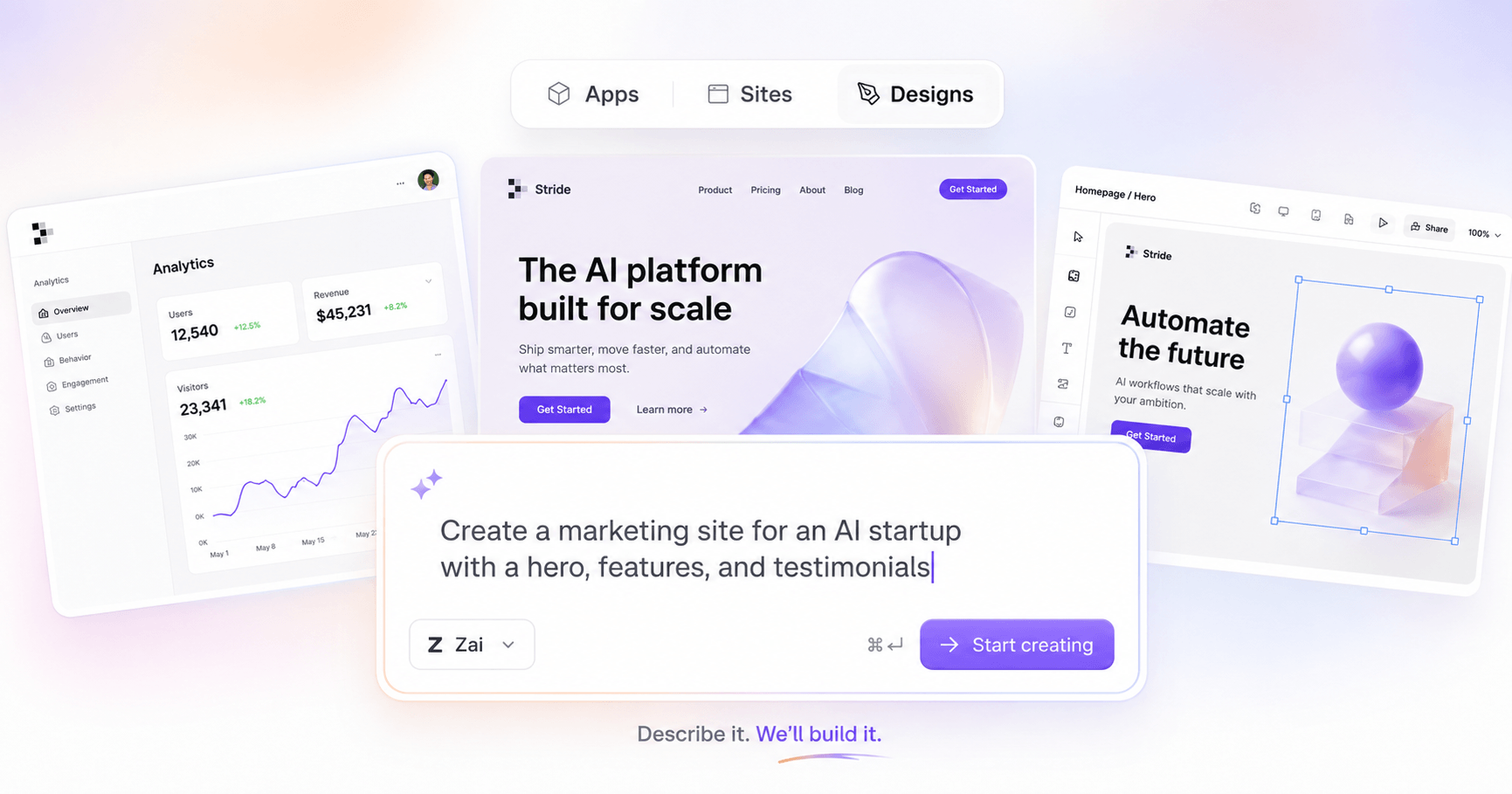 From a prompt to a running app with auth, billing, and a database