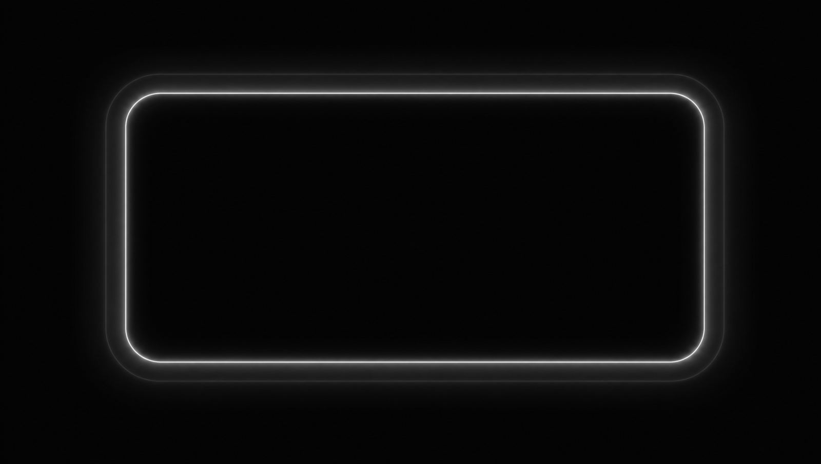 A glowing rounded rectangle outline with a soft halo around it