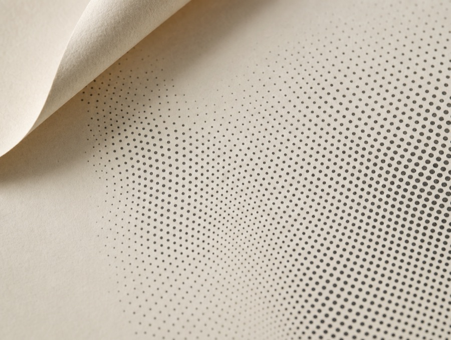 Macro study of an overlapping halftone dot pattern